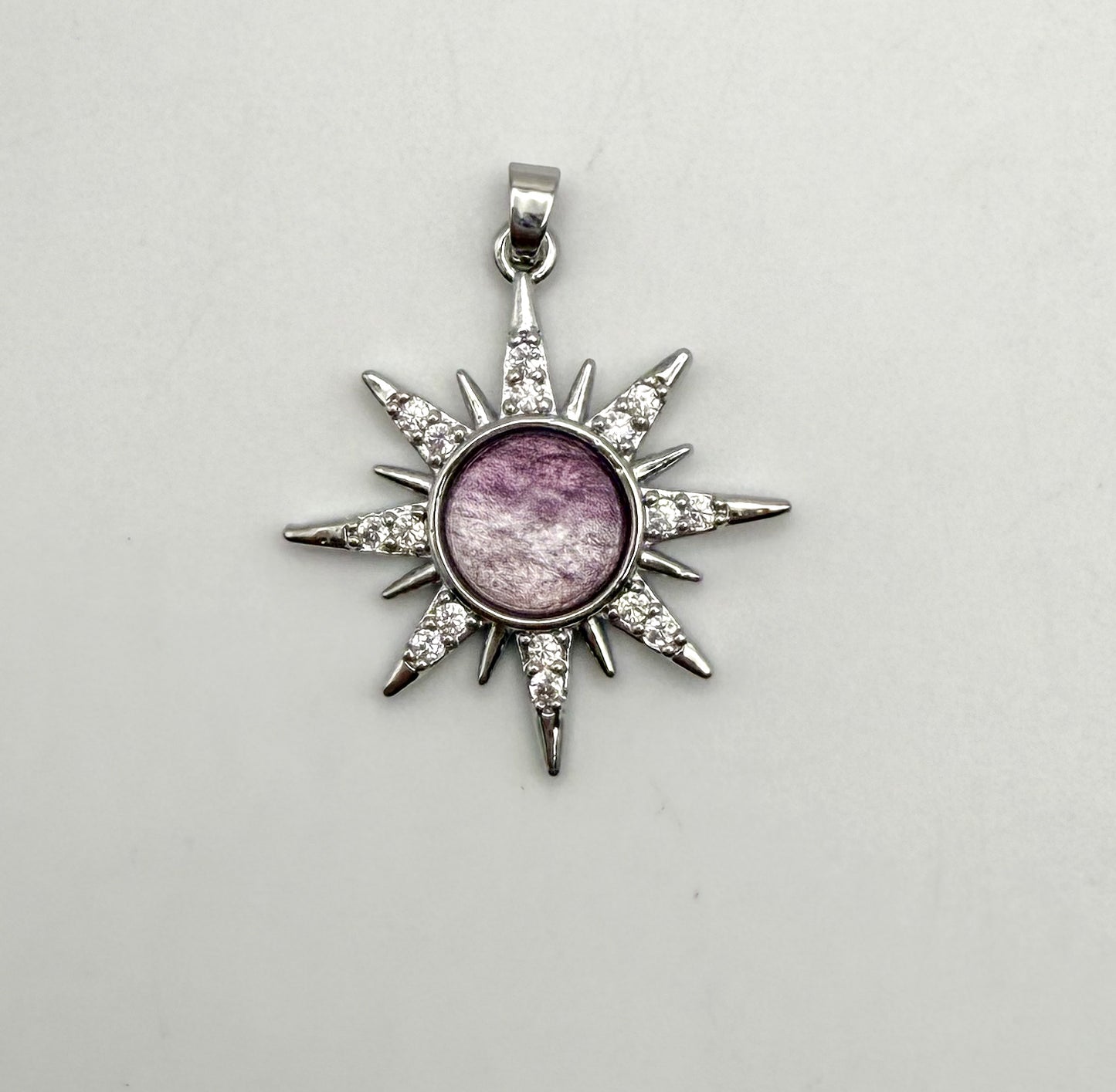 Silver Flaming Sun Metal Pendants