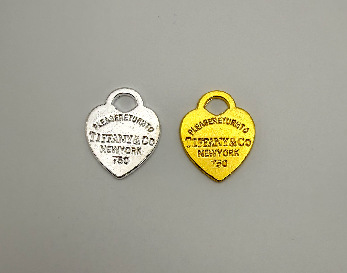 Silver Tiffany & Co Heart Metal DIY Charms