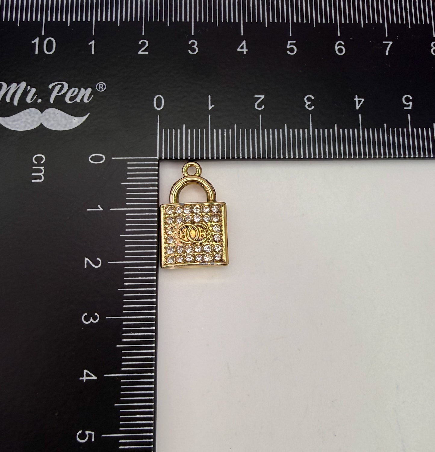 CC Rhinestone Lock Metal Charms