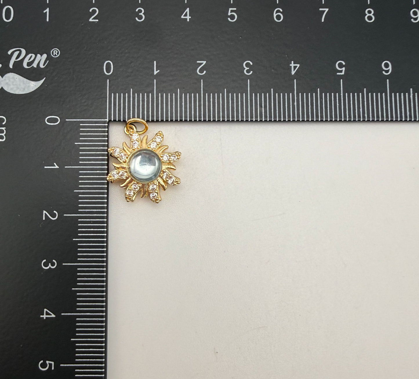 Silver & Gold Spinner Bright Sun Pendant Charm