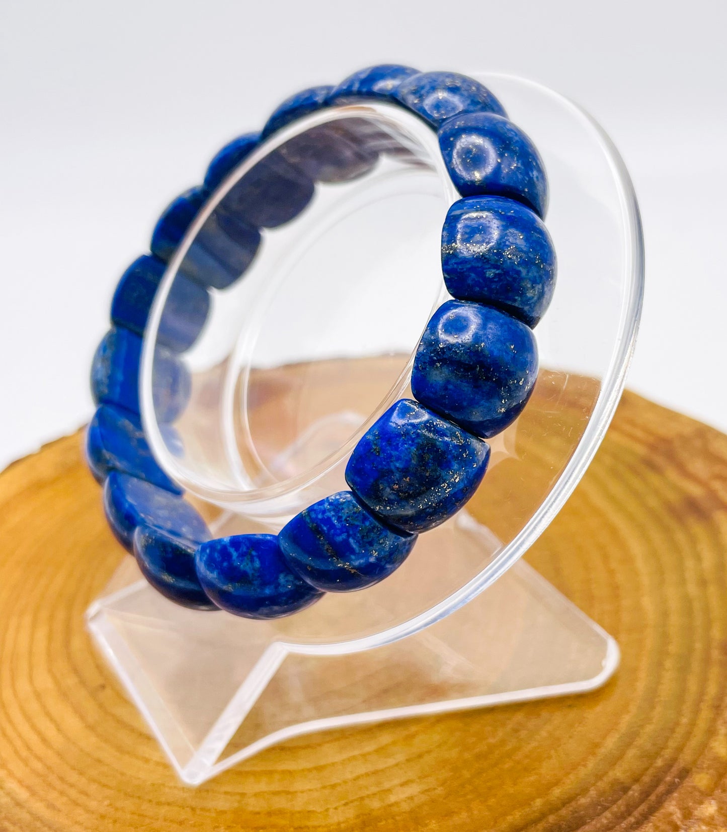 Natural Lapis Lazuli Crystal Bangle Bracelets