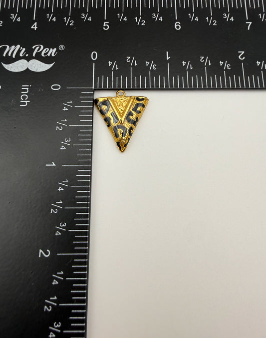 Gold Stainless Steel Leopard Print Shaped Charm Pendants DIY