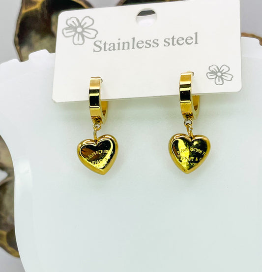 Tiffany & Co. Designer Huggie Heart Earrings