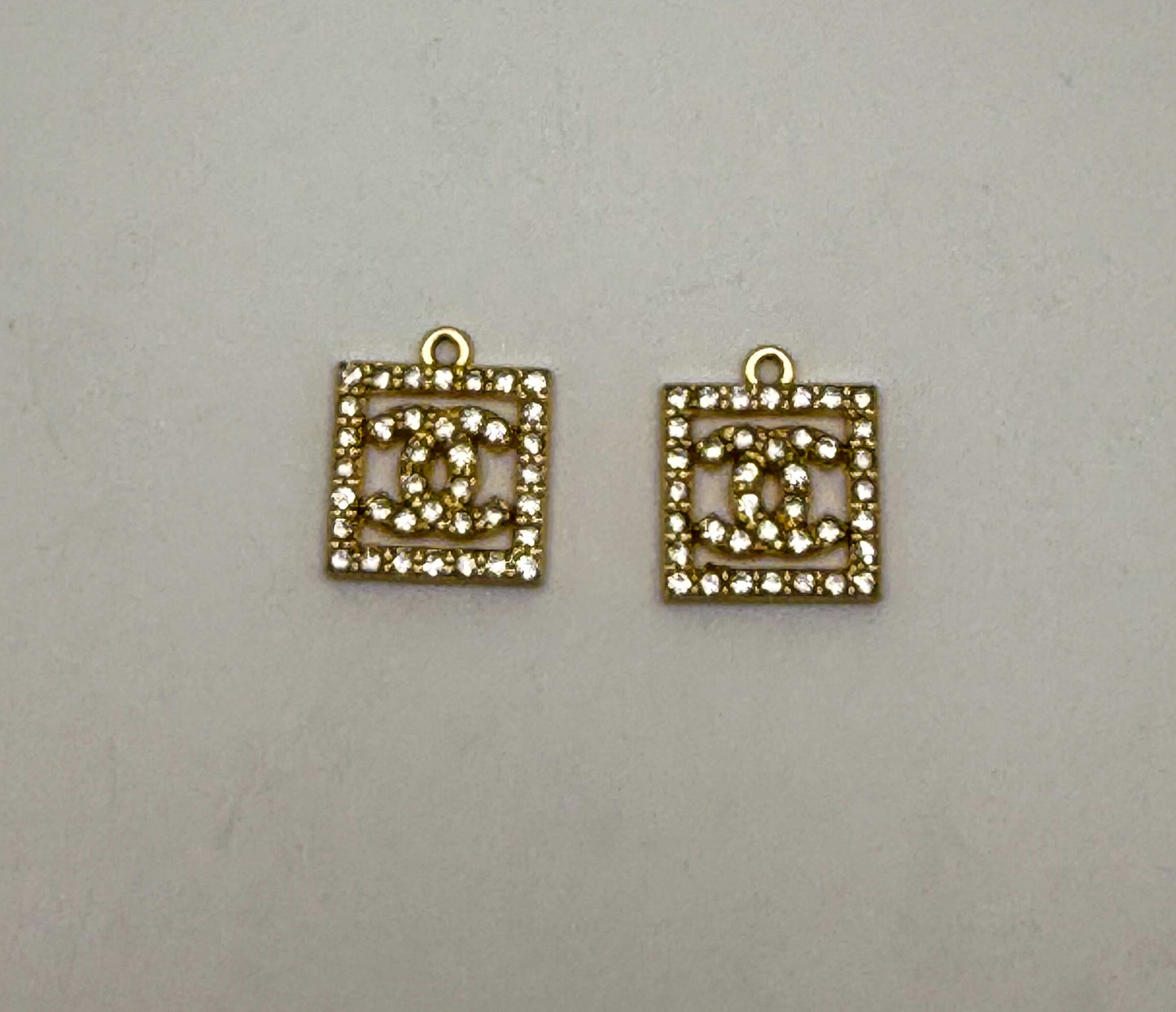 CC Designer Gold and Silver Square DIY Charms