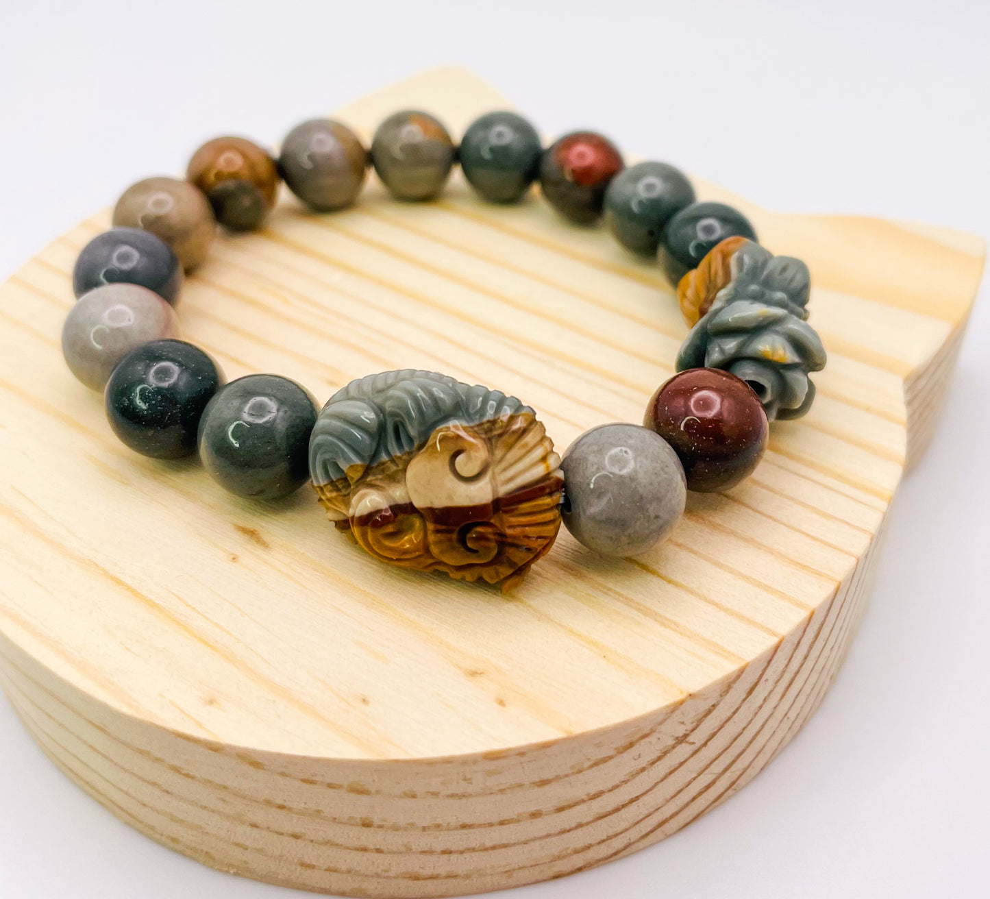 Natural Alashan Agate Baby Mermaid Statement Bracelet