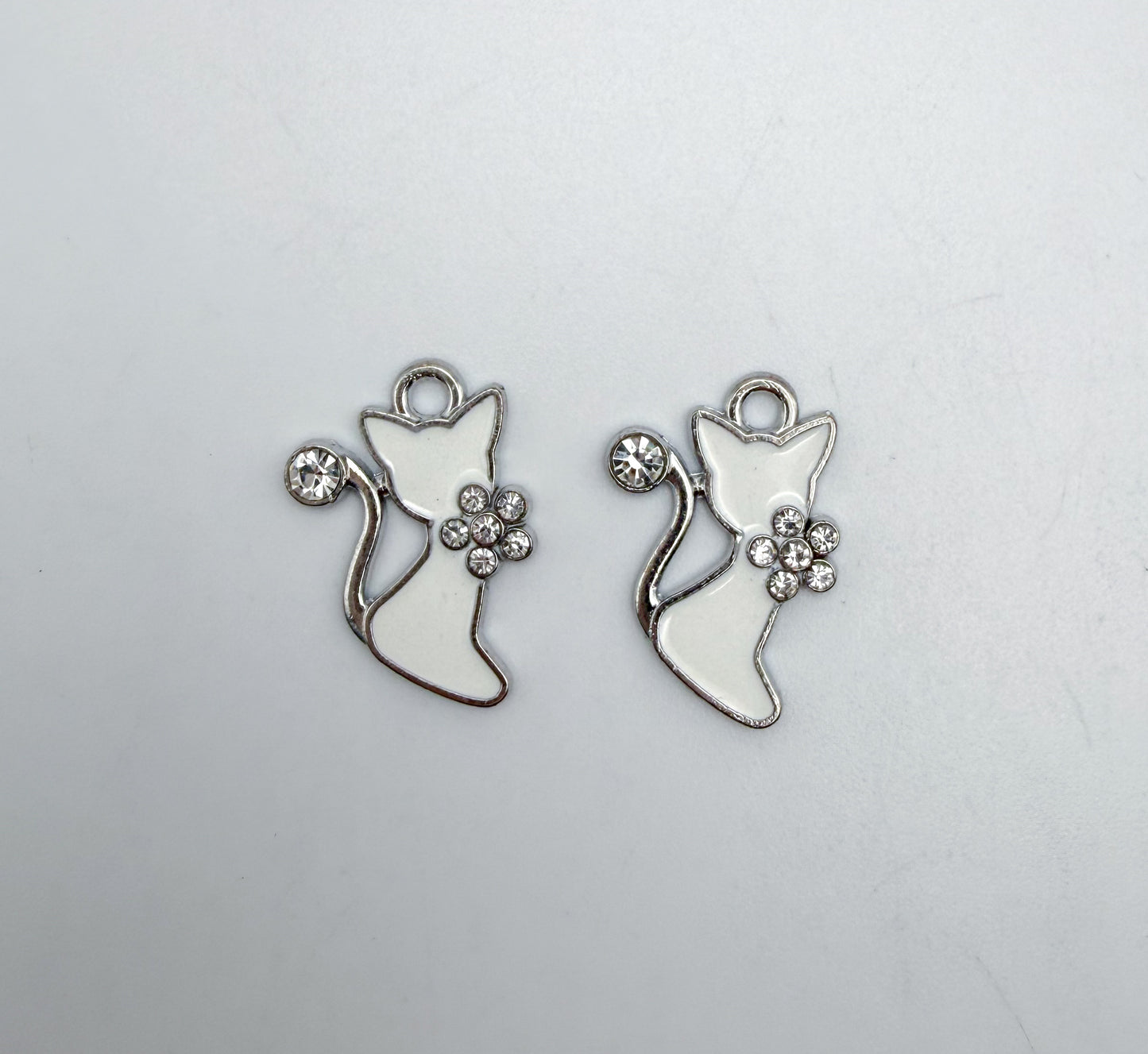 Silver Kitty Cat Metal DIY Charms