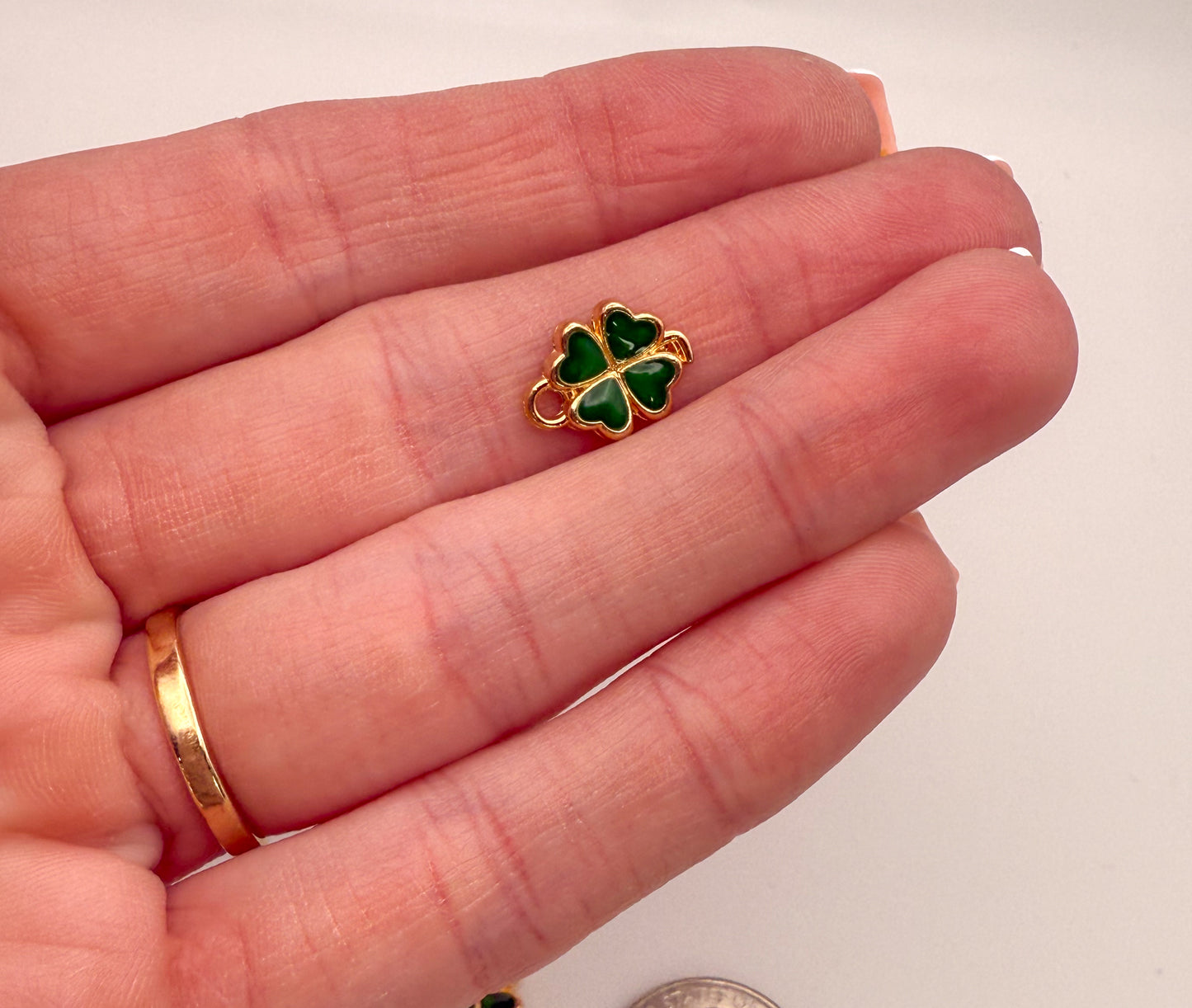 Four Leaf Clover Gold Charm