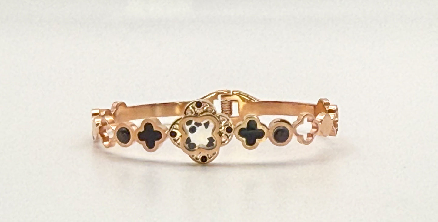 Rose Gold LV Clovers Bangle Bracelets