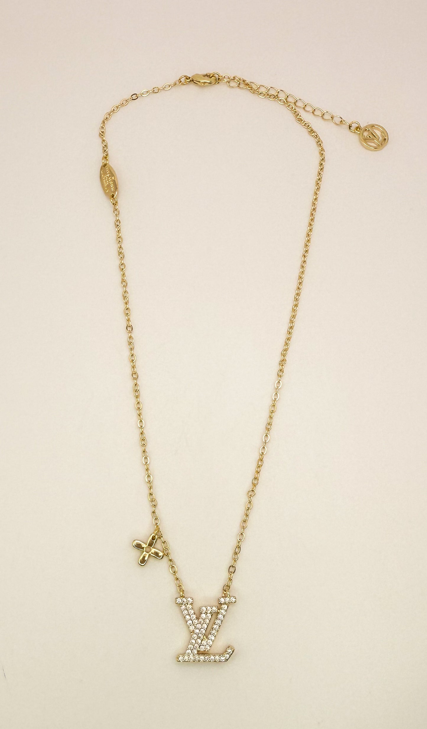 High Quality LV Designer Bling Gold Adjustable Necklace