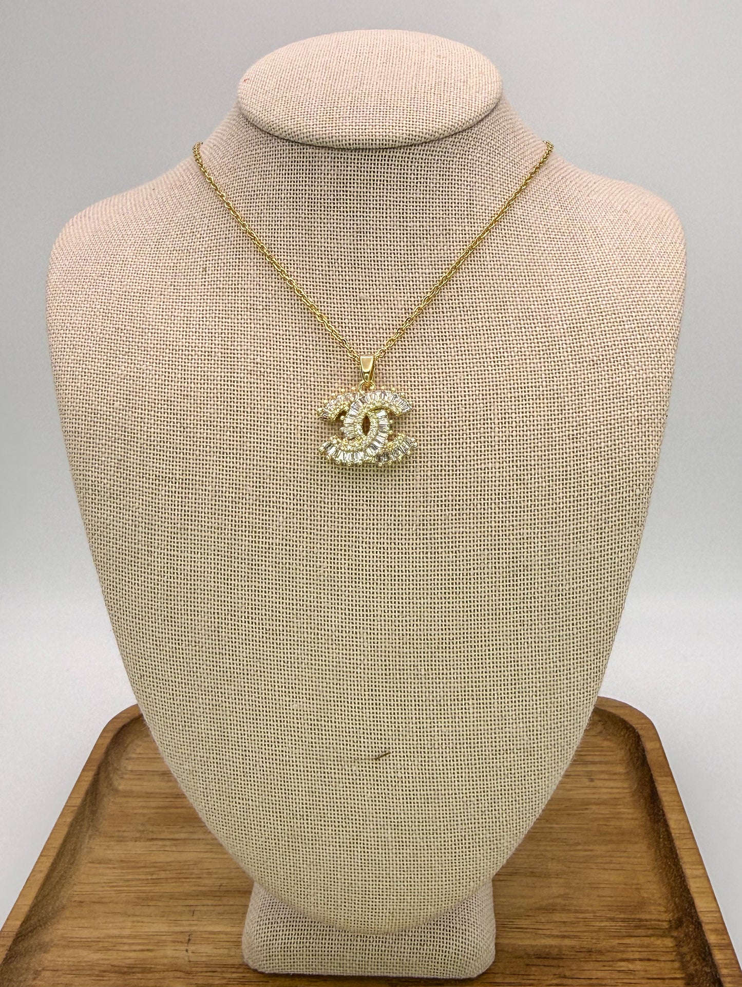 NEW CC Designer Crystal Zircon Pendant Necklace