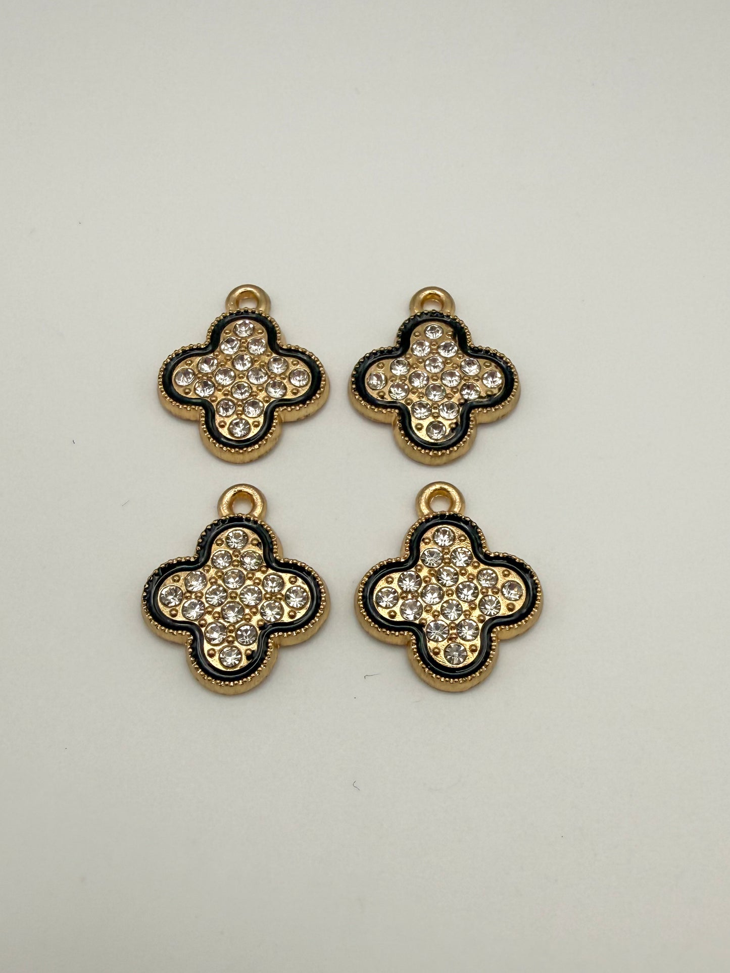 Gold & Black Clover Metal Charms