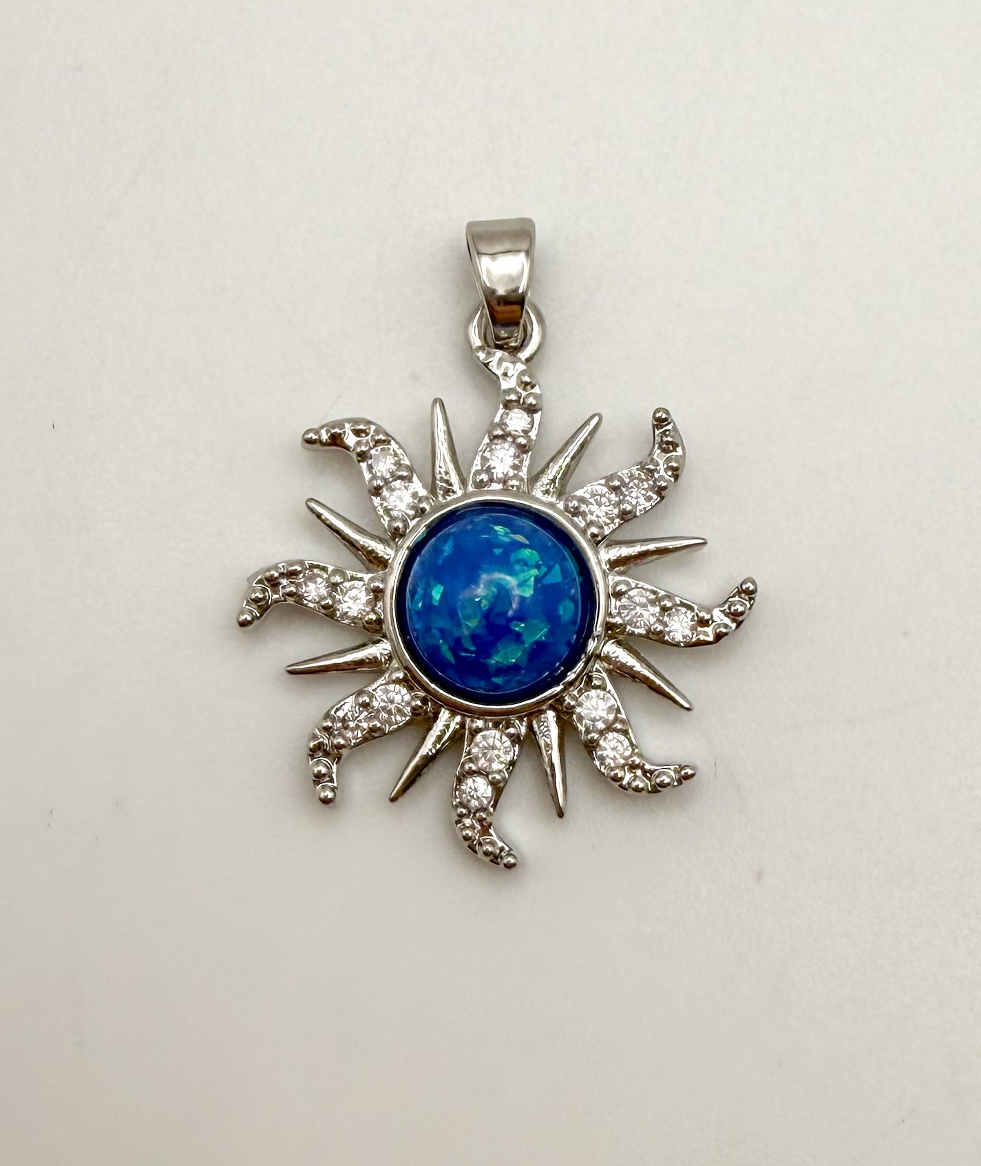 Silver Flaming Sun Metal Pendants