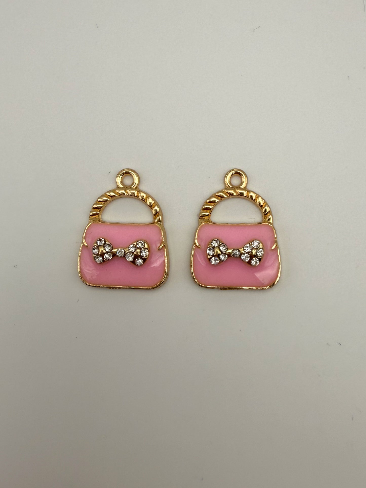 Gold & Enameled Bow Tie Inspired Purse DIY Metal Charm