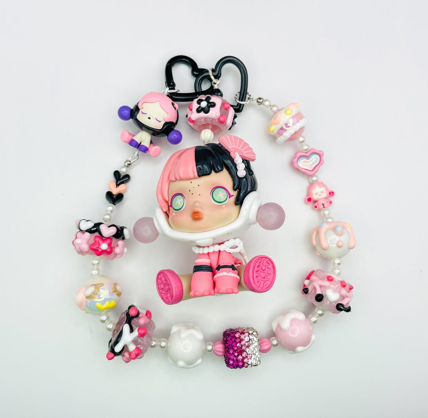 Pop Mart’s Skull Panda Pinky Black Keychain Bag Charm