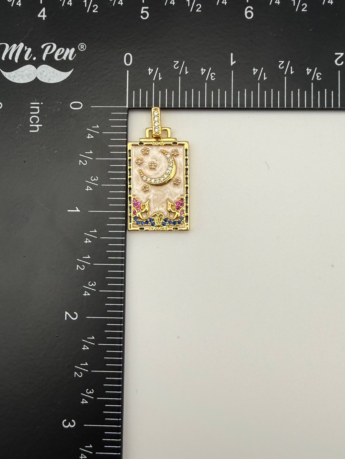 Gold The Wheel Tarot Card & Moon Card Pendants