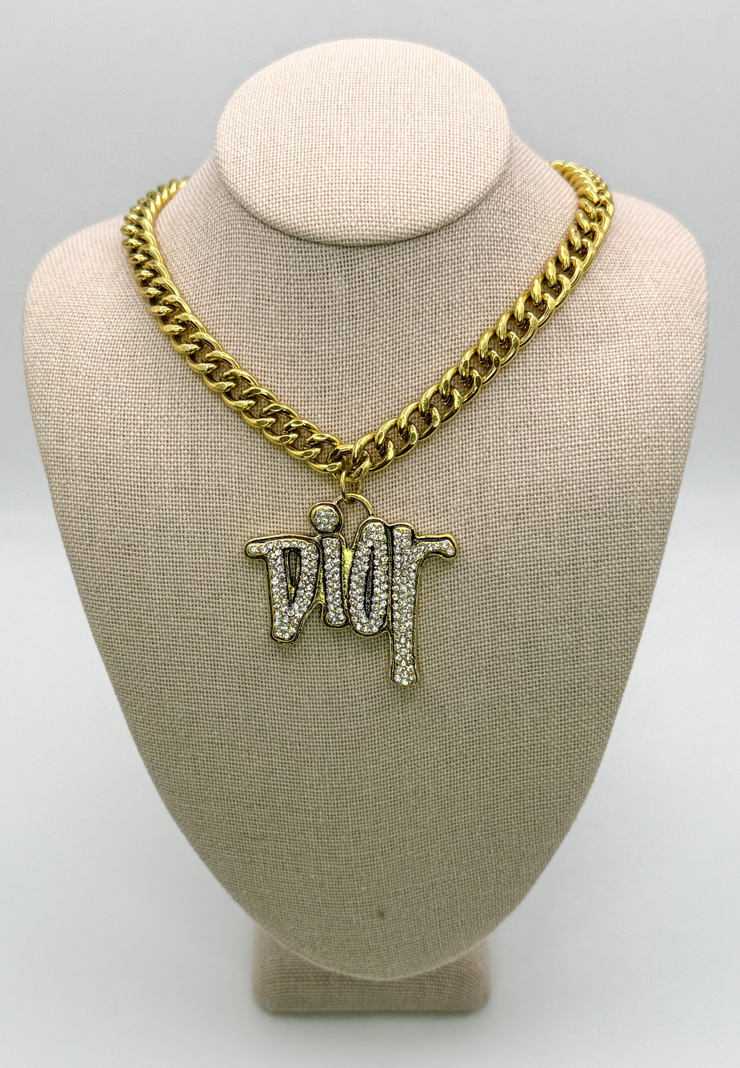 Gold DIOR Designer Pendant Cuban Necklaces