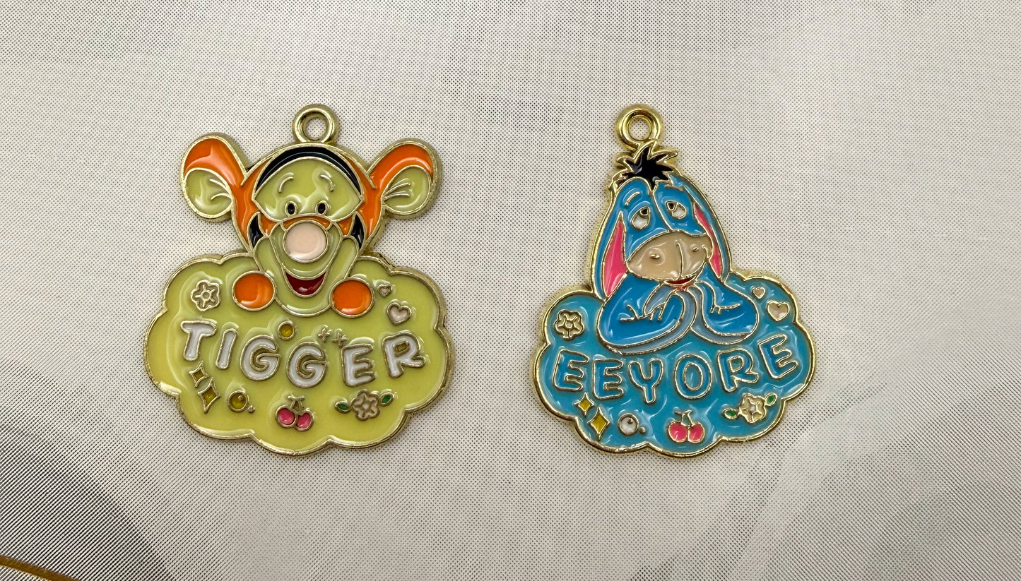 Winnie The Pooh’s Tigger & Eeryoe Gold Metal DIY Charms