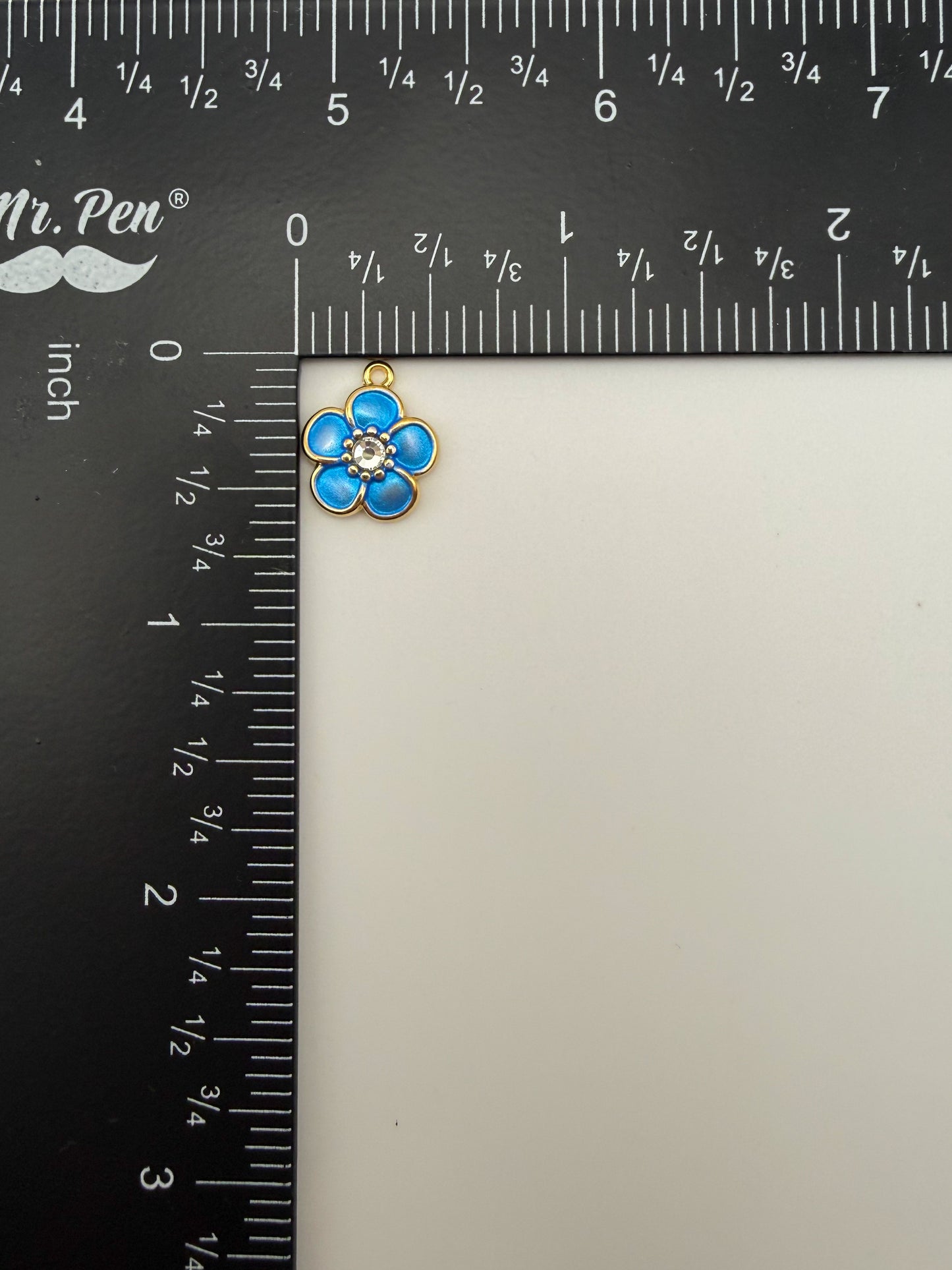 Stainless Steel Mini Gold Enamel Sakura Flower Charms