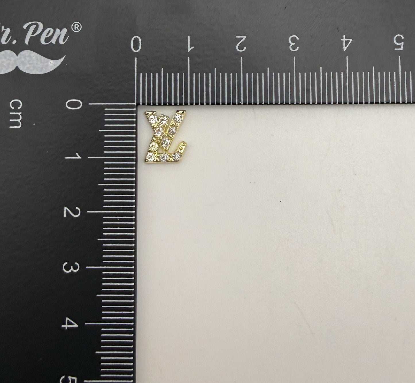 Mini Bling Silver & Gold Flat Back LV & CC Designer DIY Nail Charms