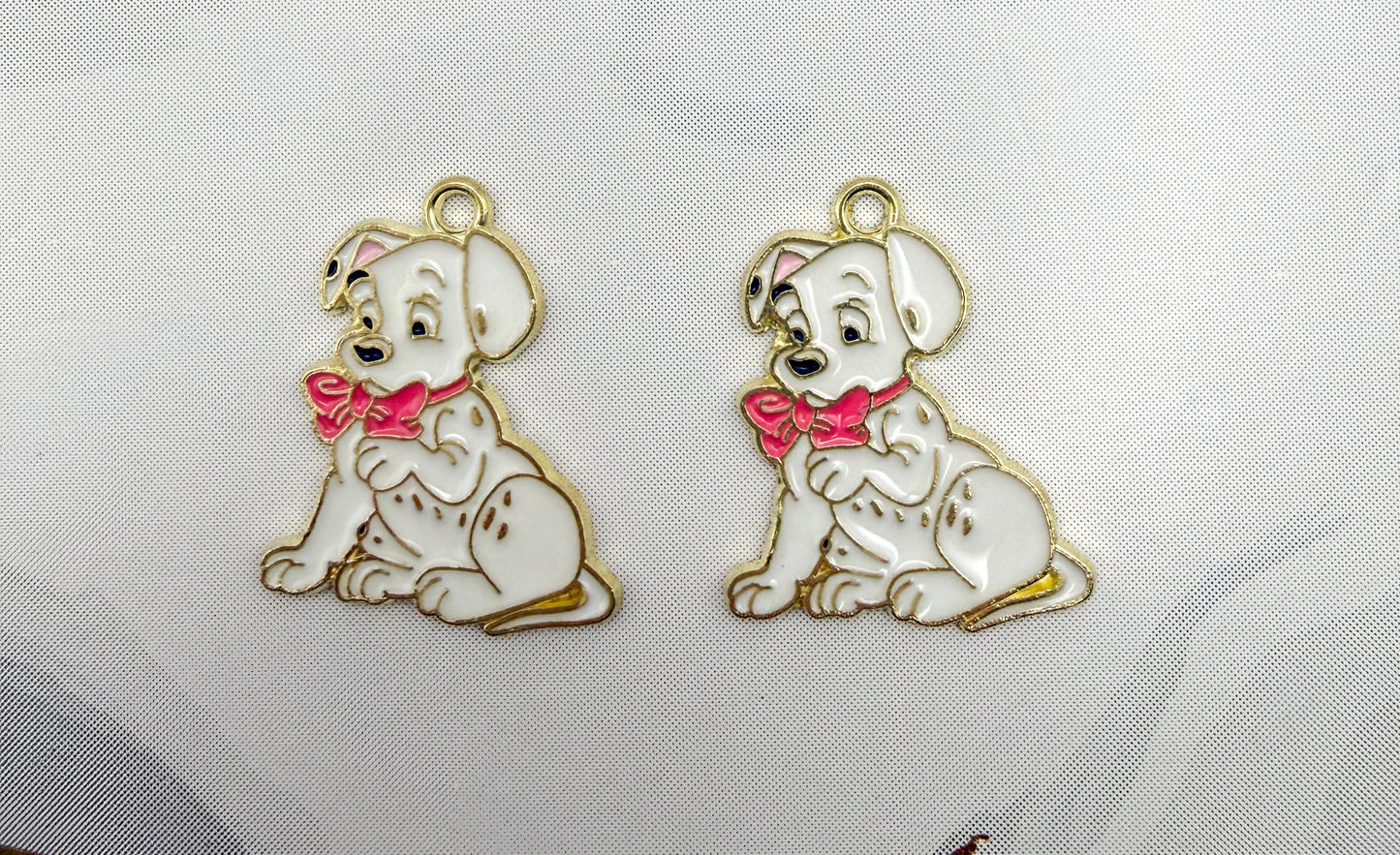 Dalmatian’s Gold Enamel Metal Charms