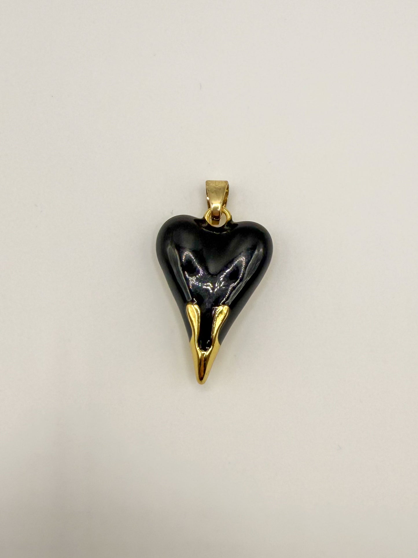 Gold Dripping Heart Gold Metal Pendant