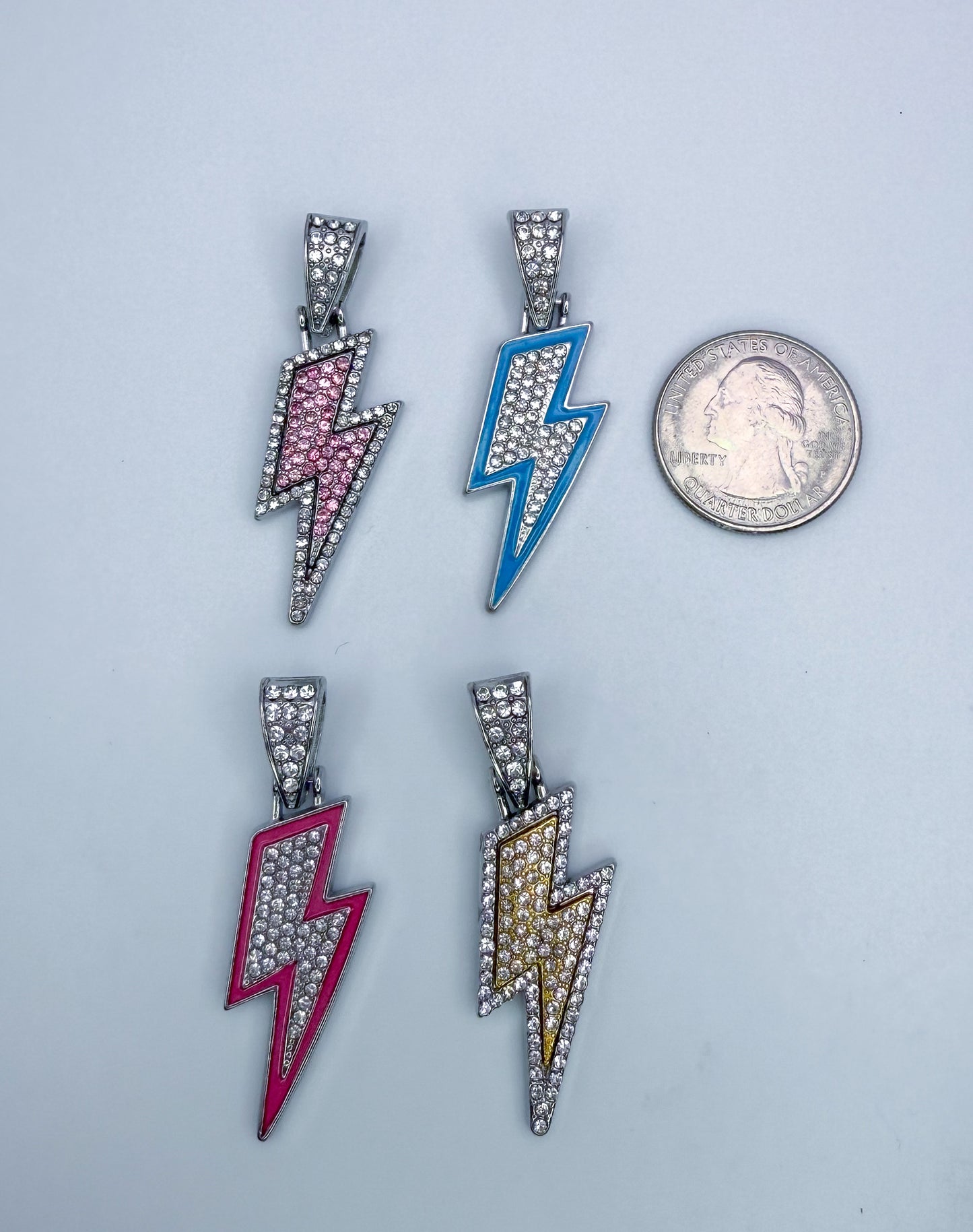 Bling Lighting Bolt Alloy DIY Pendant- High Quality