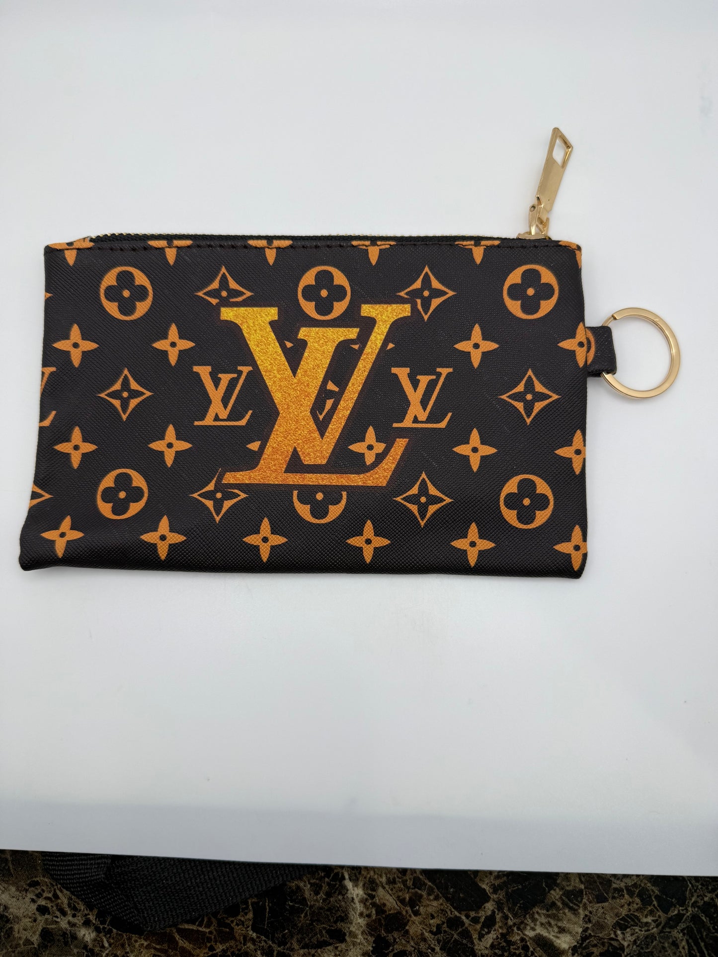 LV Brown & Tan Keychain Wallet Accessory
