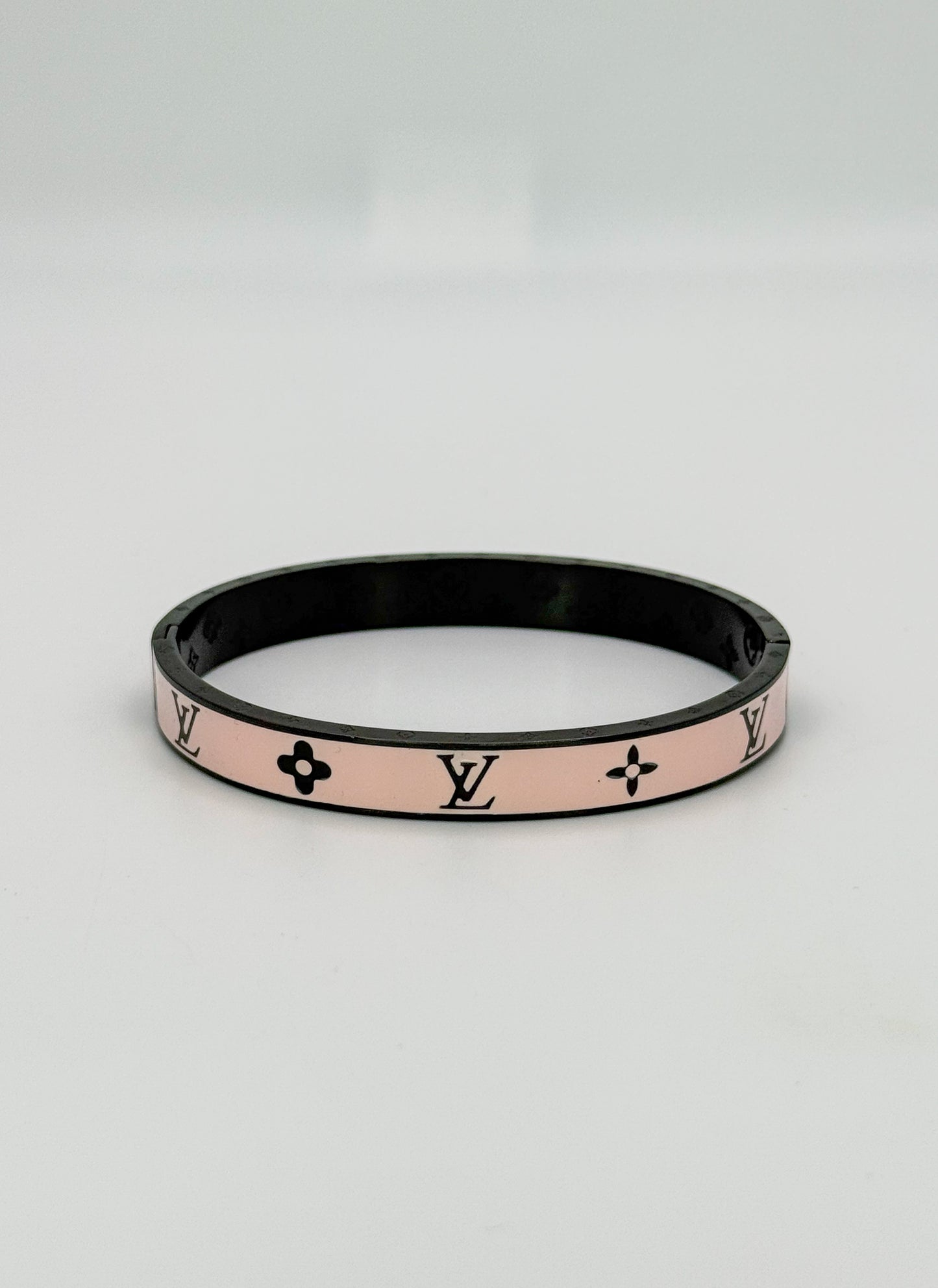 High Quality LV Designer Black Stainless Steel Bangle Bracelet
