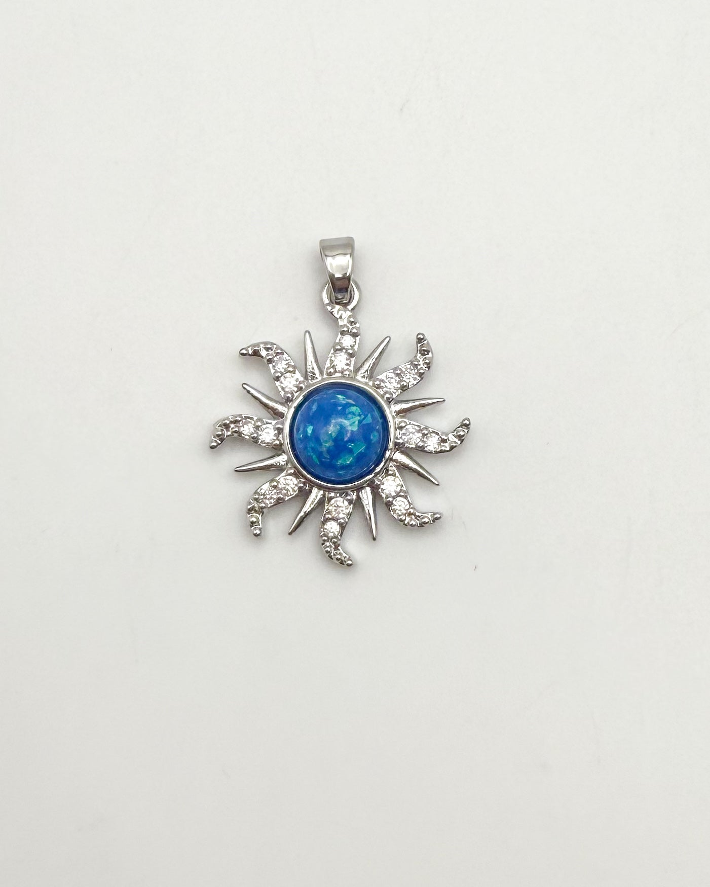 Silver Flaming Sun Metal Pendants