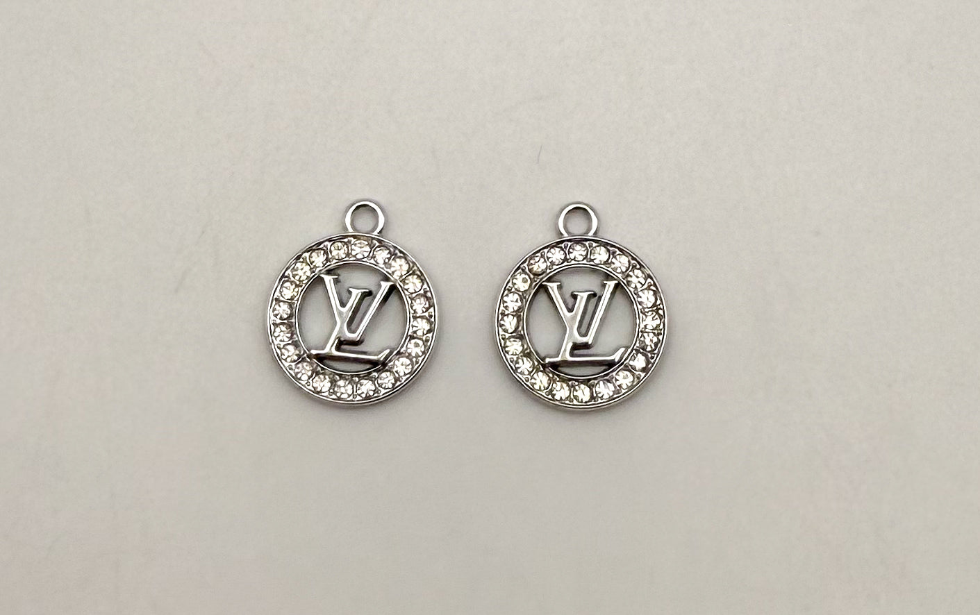 Round LV Designer Gold and Silver DIY Charms