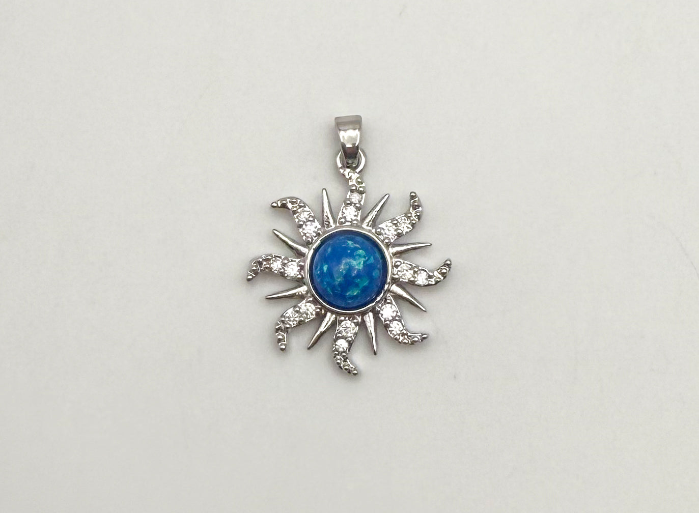 Silver Flaming Sun Metal Pendants