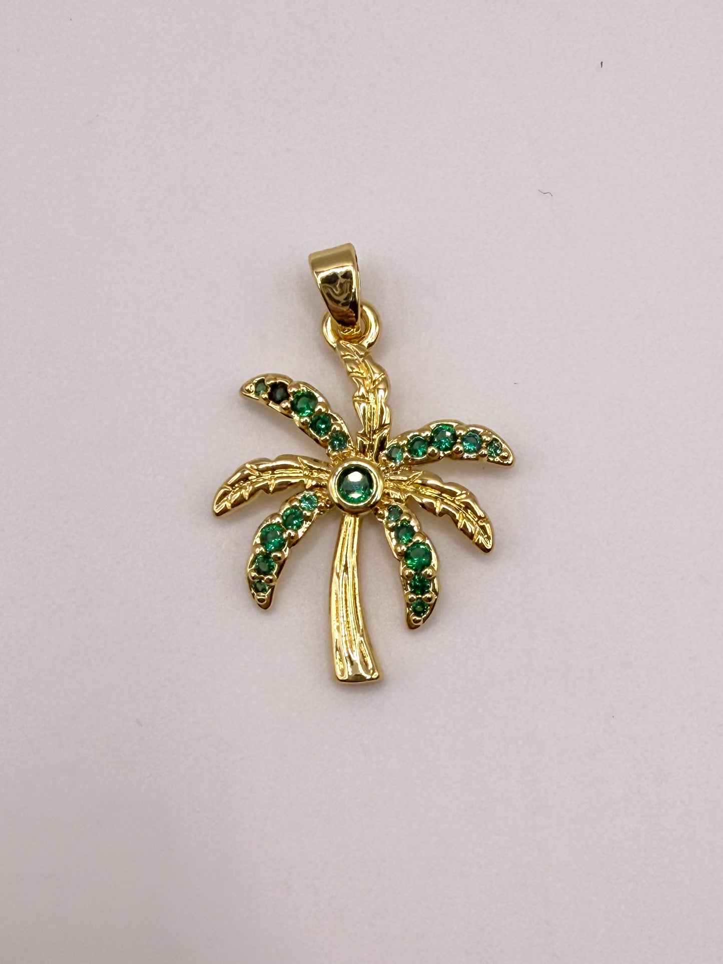 Gold Palm Tree Charm Pendant