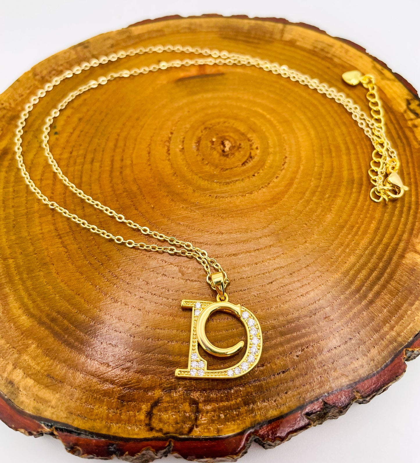 16k Gold Filled CD Brand Pendant Necklace