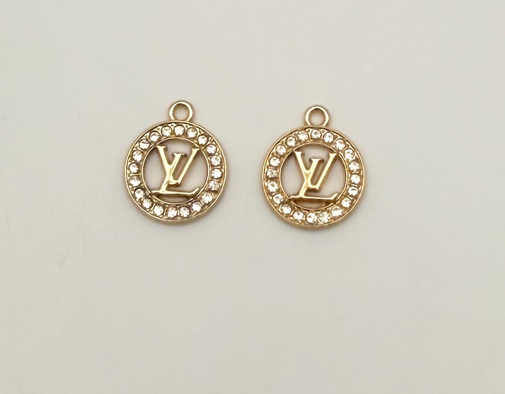 Round LV Designer Gold and Silver DIY Charms