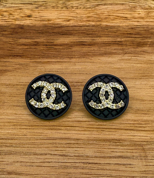 CC Shaped Stud Earrings