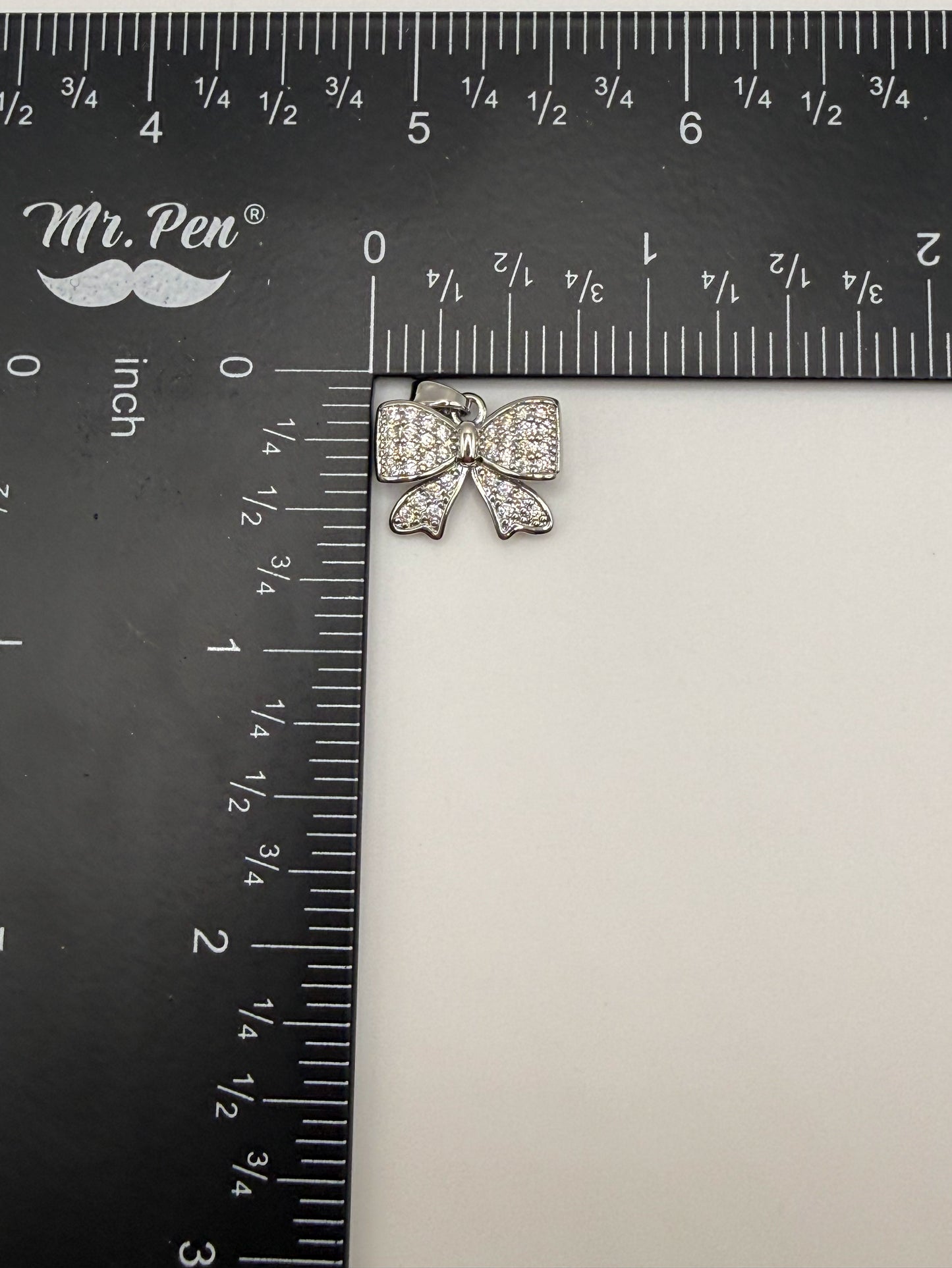 Sparkling Gold & Silver Bow Metal Charm Pendants