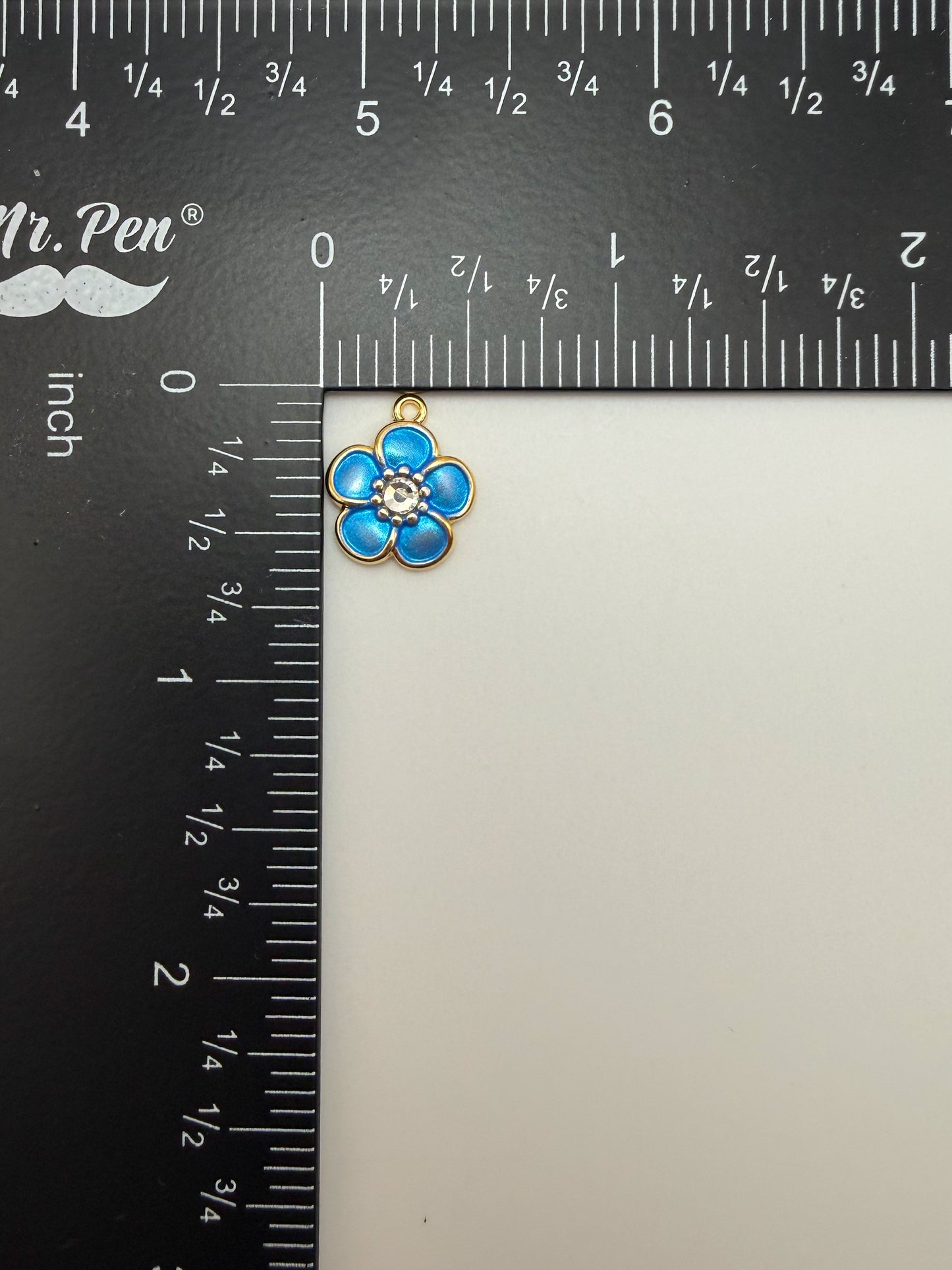 Stainless Steel Mini Gold Enamel Sakura Flower Charms