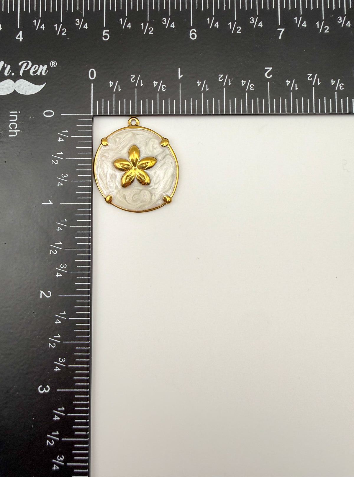 Gold Stainless Steel Colorful Enamel Sand Dollar Charm Pendant DIY