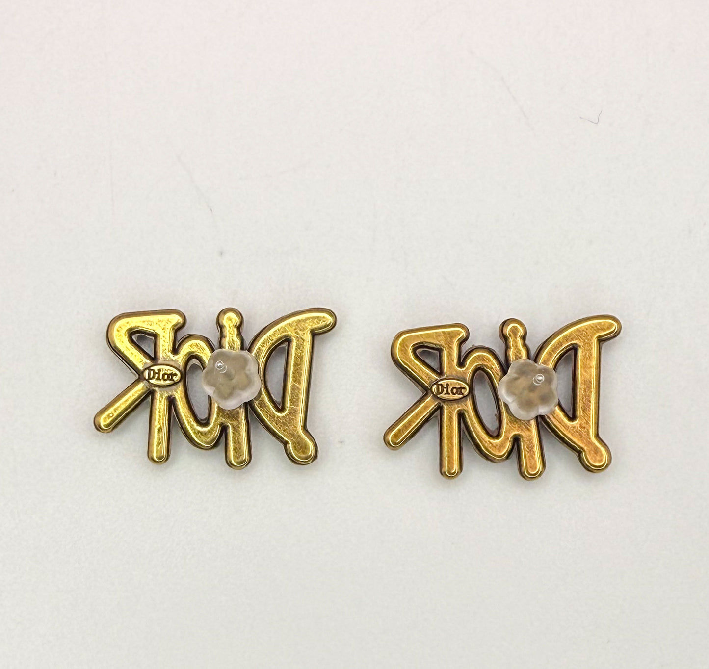 Gold Dior Stud Earrings