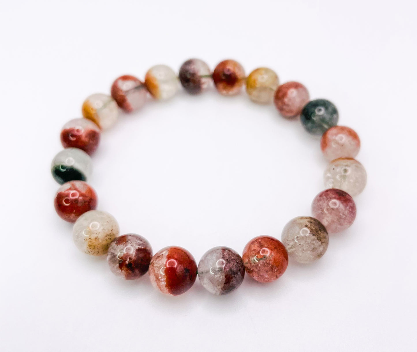 Natural Phantom Garden Quartz Crystal Bracelet