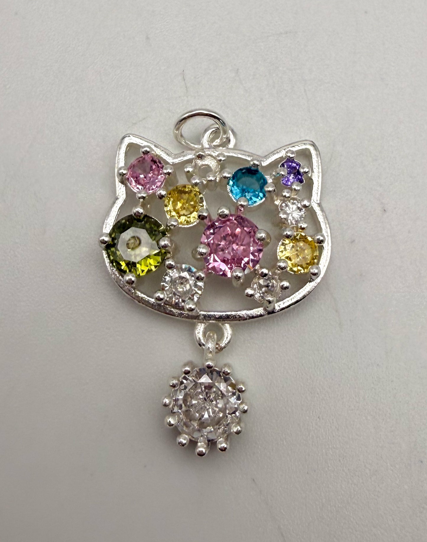 Big HK Kitty Head Pendant Charm