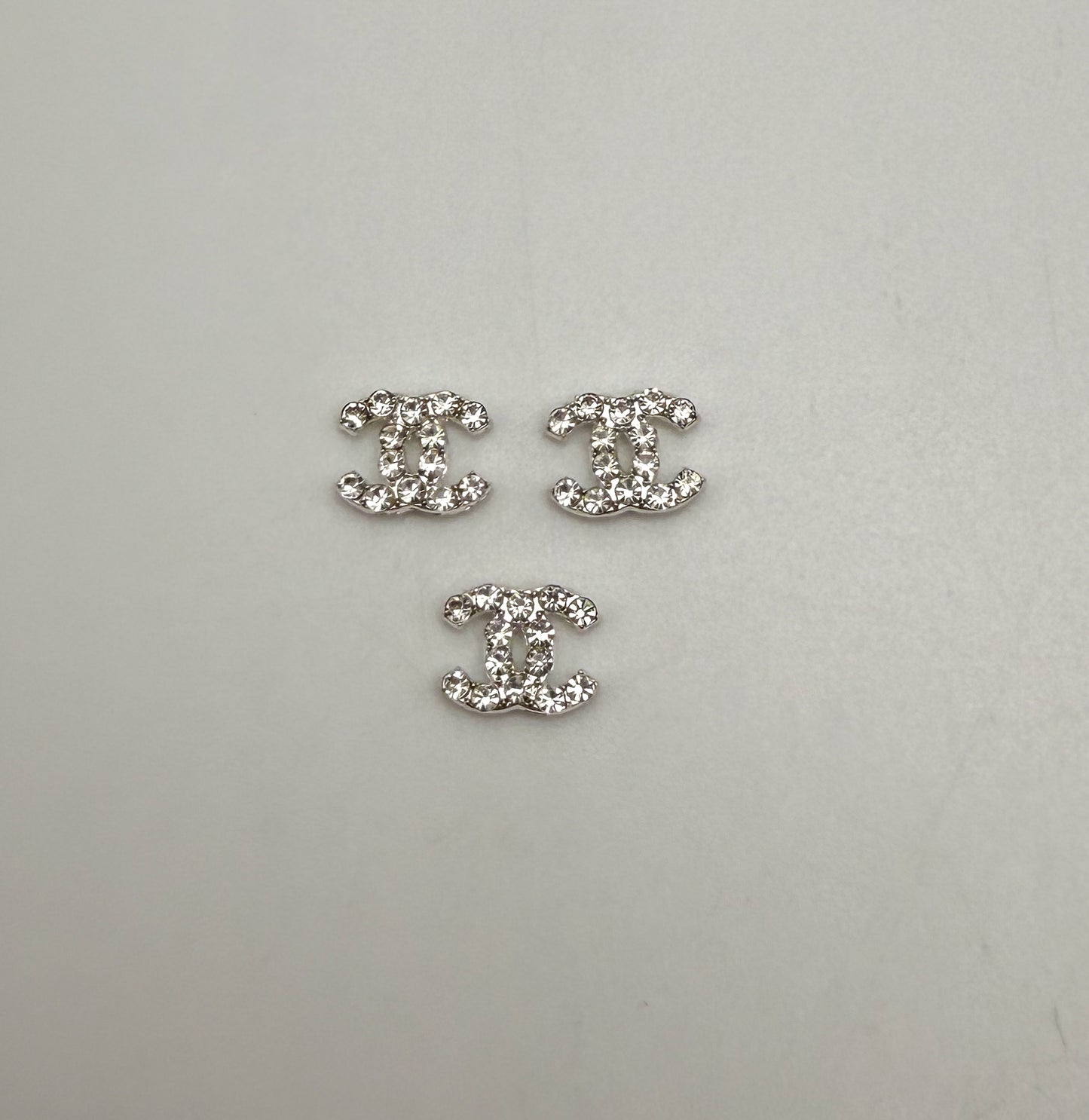 Mini Bling Silver & Gold Flat Back LV & CC Designer DIY Nail Charms