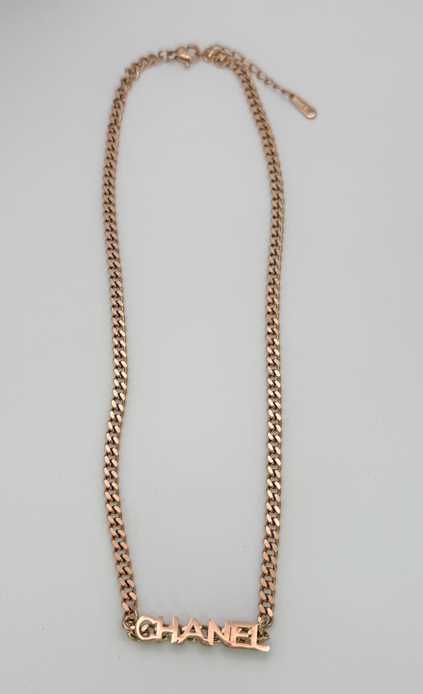 Rose Gold CC Cuban Style Adjustable Necklace