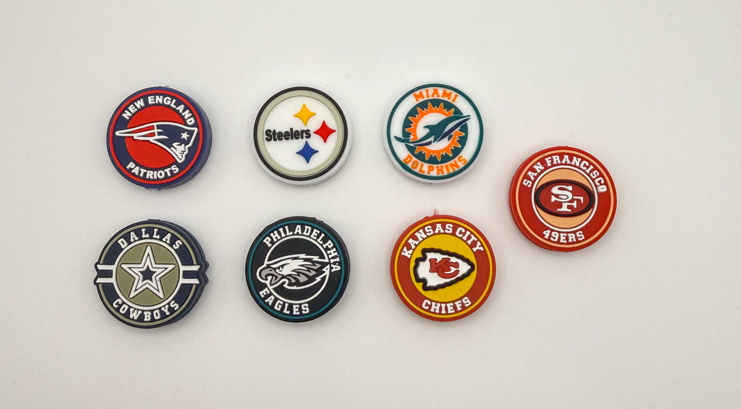 Round NFL Silicone DIY Pen Focal Beads