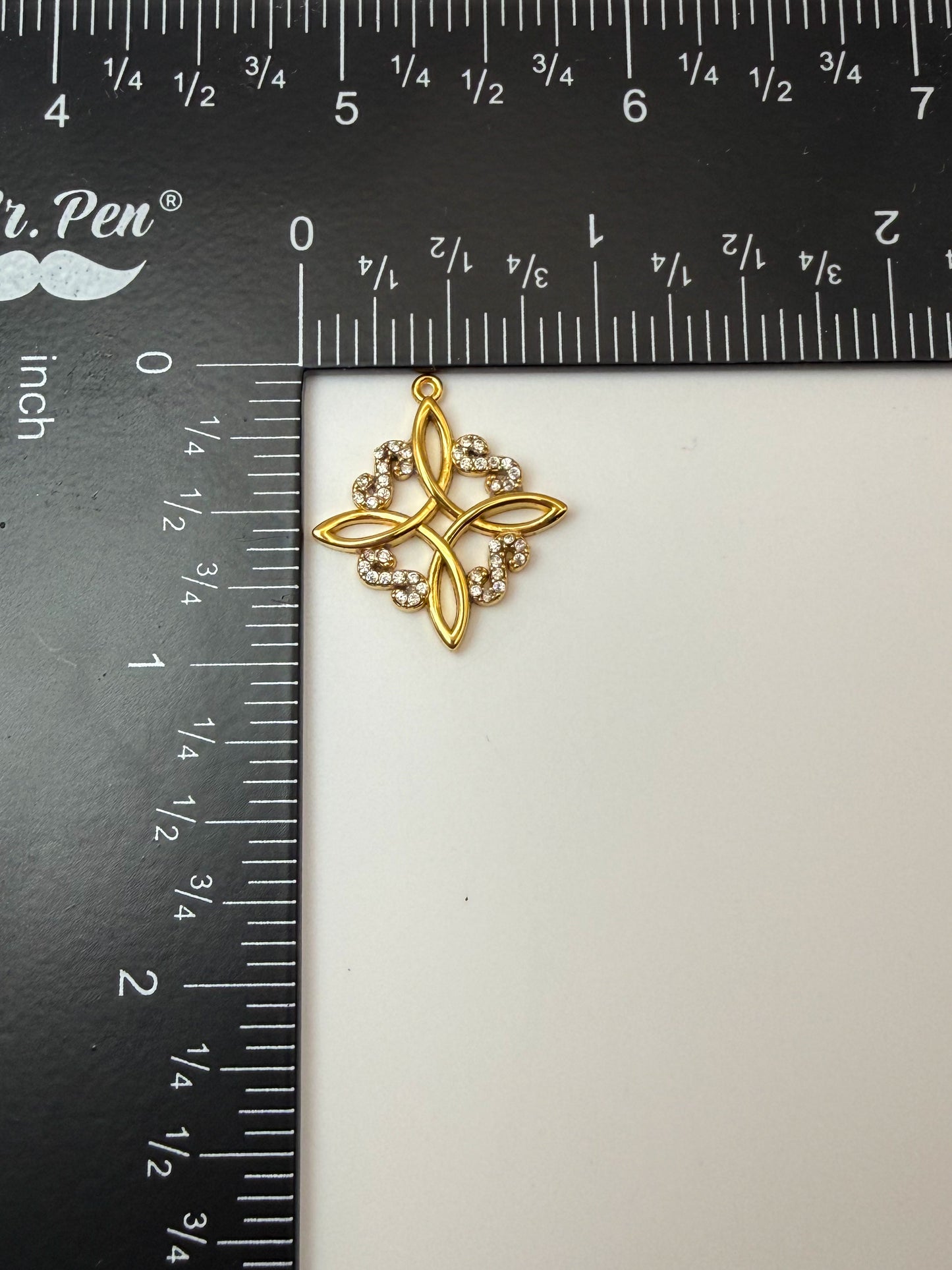 Stainless Steel Gold Statement Emblem Charm Pendant