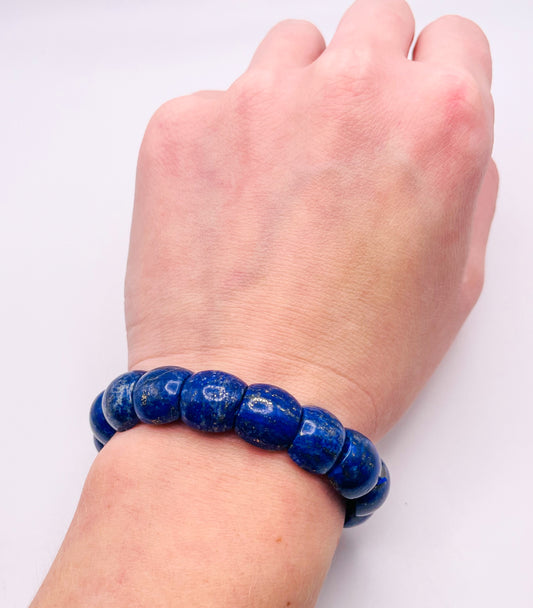 Natural Lapis Lazuli Crystal Bangle Bracelets