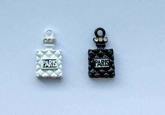 Black & White Paris Perfume Bottle DIY Metal Charms