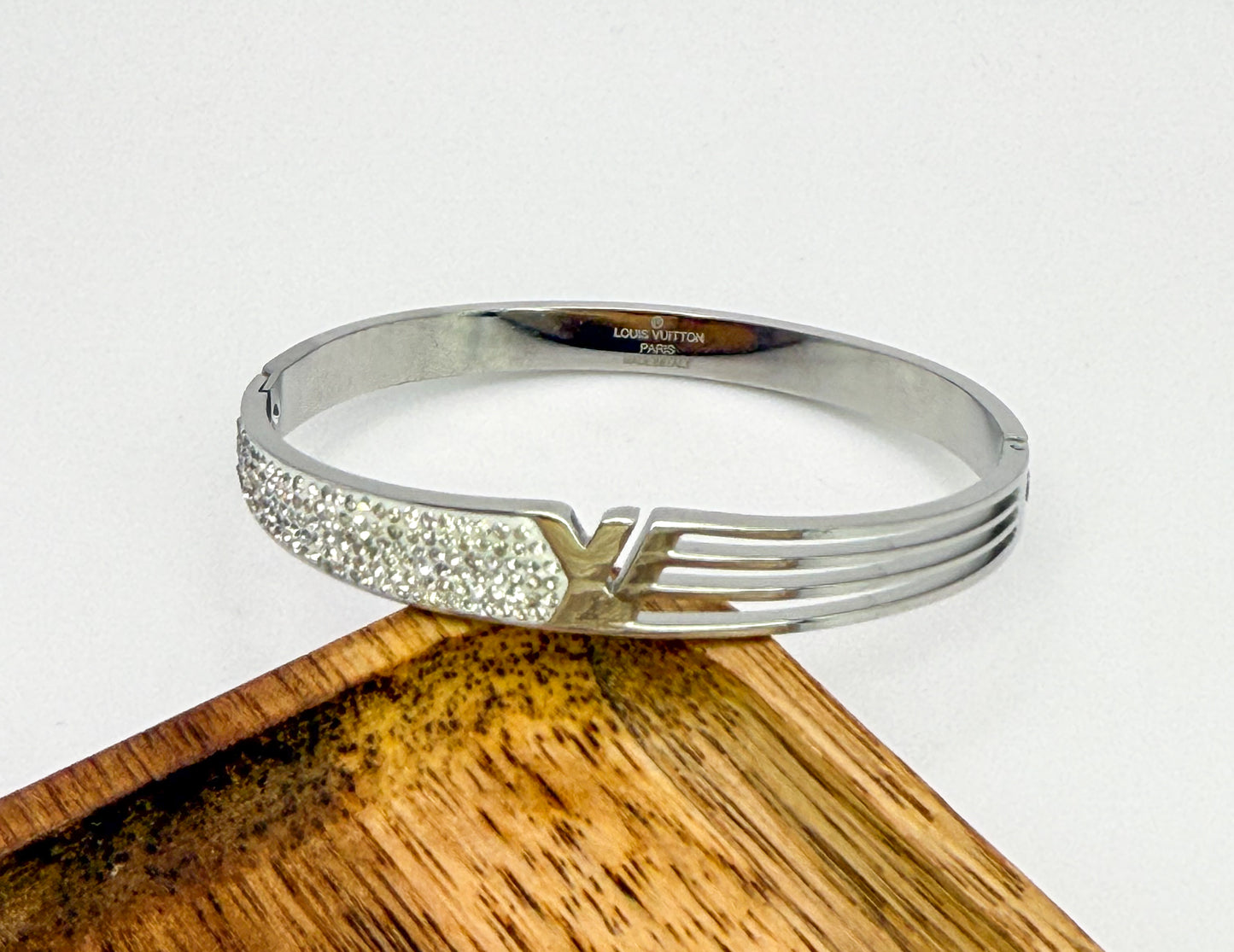 Silver LV Designer Bangle Bracelet