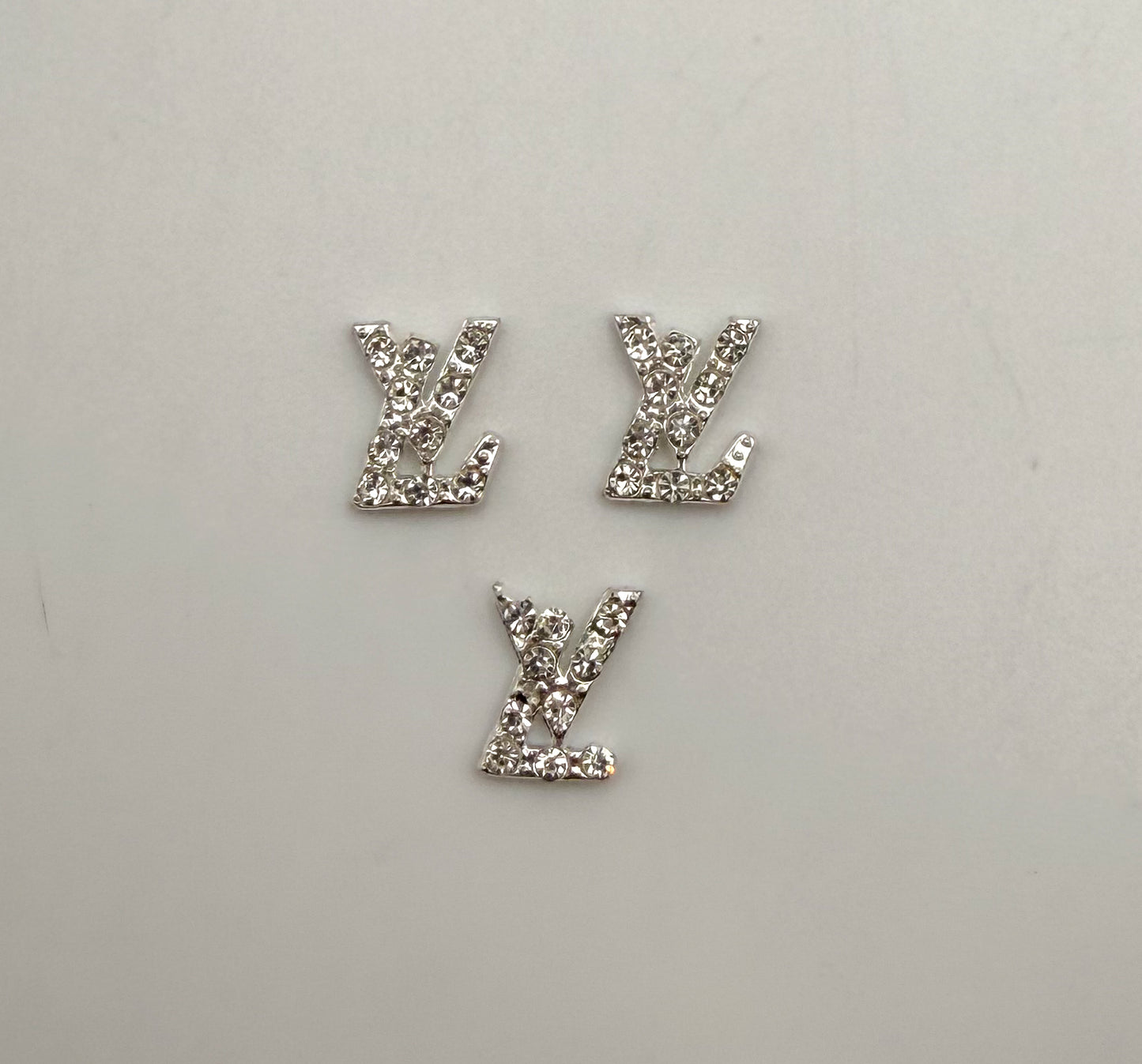 Mini Bling Silver & Gold Flat Back LV & CC Designer DIY Nail Charms