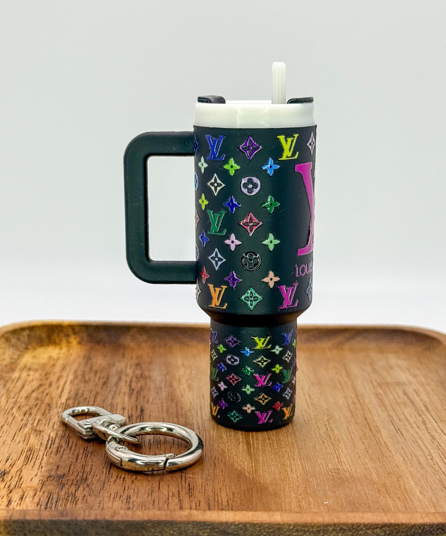 Designer Lipstick Holder Tumbler Cup Key Chain- LV, CC